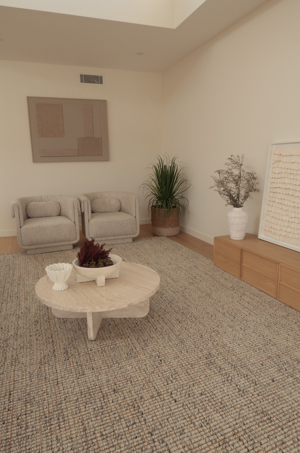 Alskar Handwoven Wool and Jute Rug in Grey