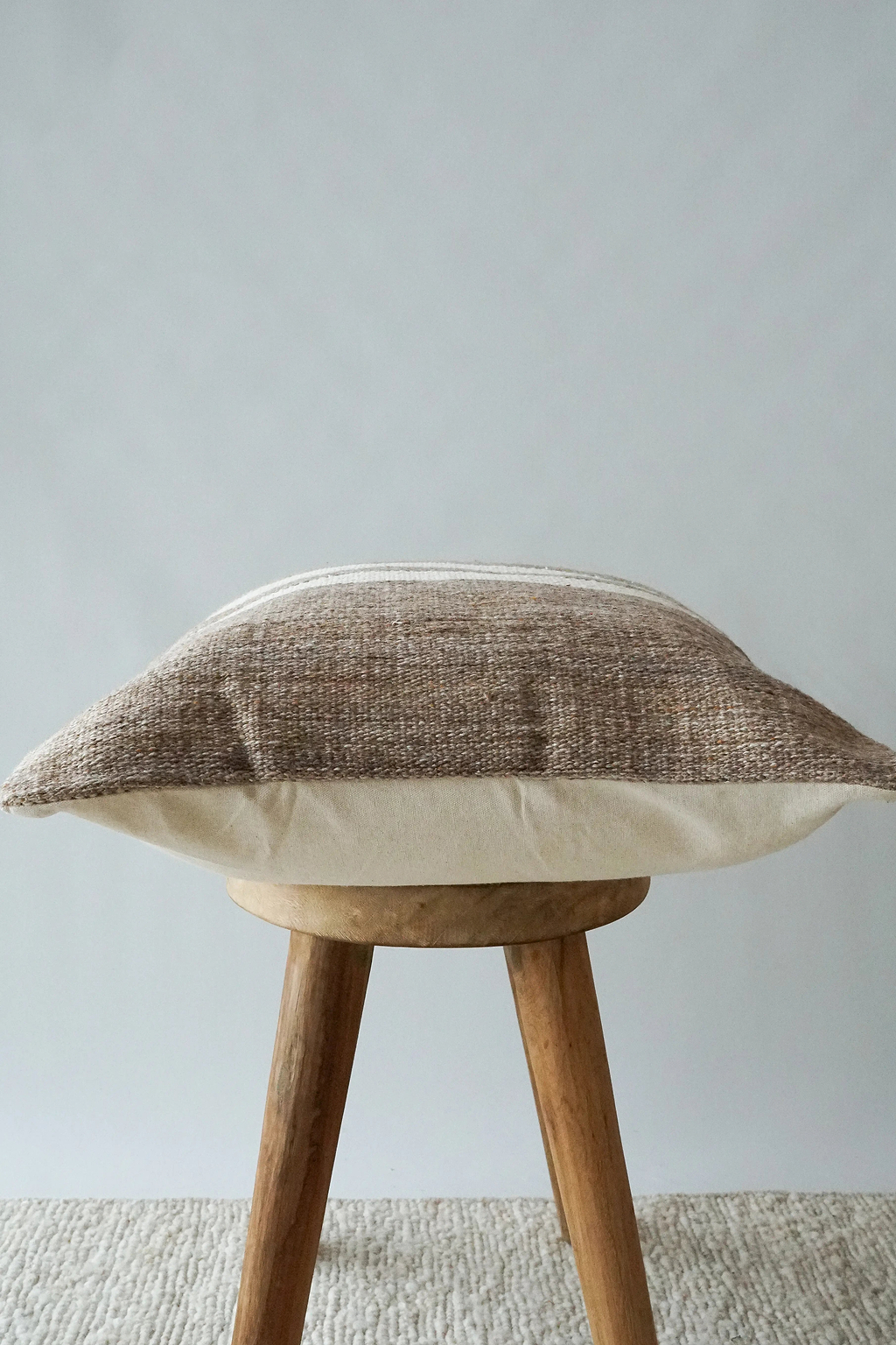 Amaya Striped Cushion in Natural Brown