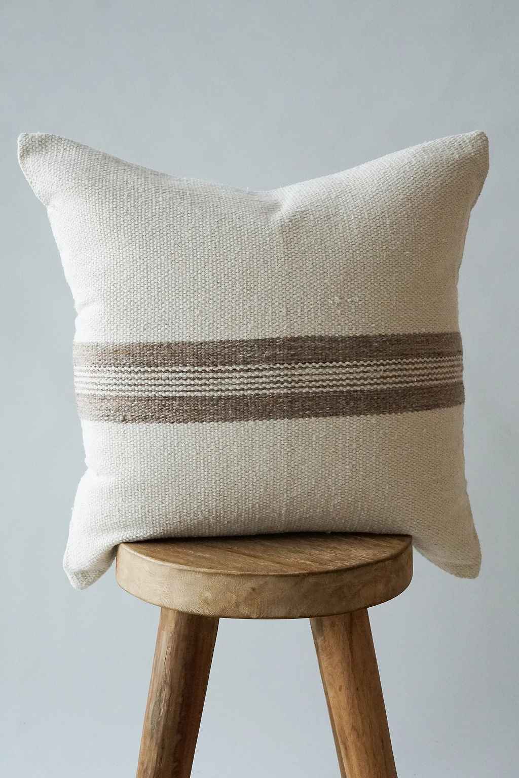Amaya Striped Cushion in Natural Ivory