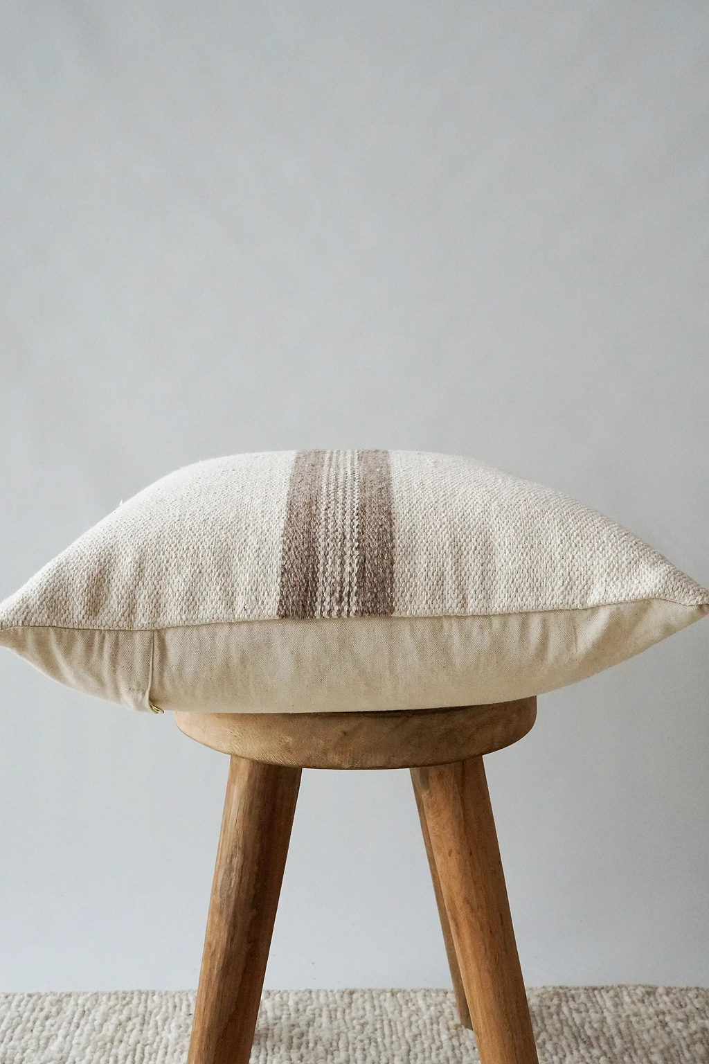 Amaya Striped Cushion in Natural Ivory