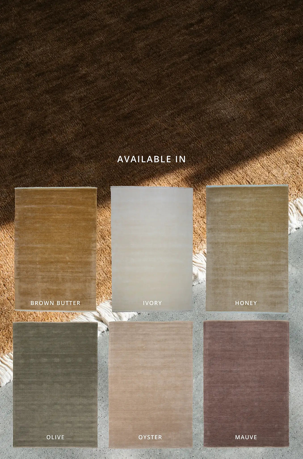 Sample of Bhakti Abrash Wool Blend Rug in Brown Butter