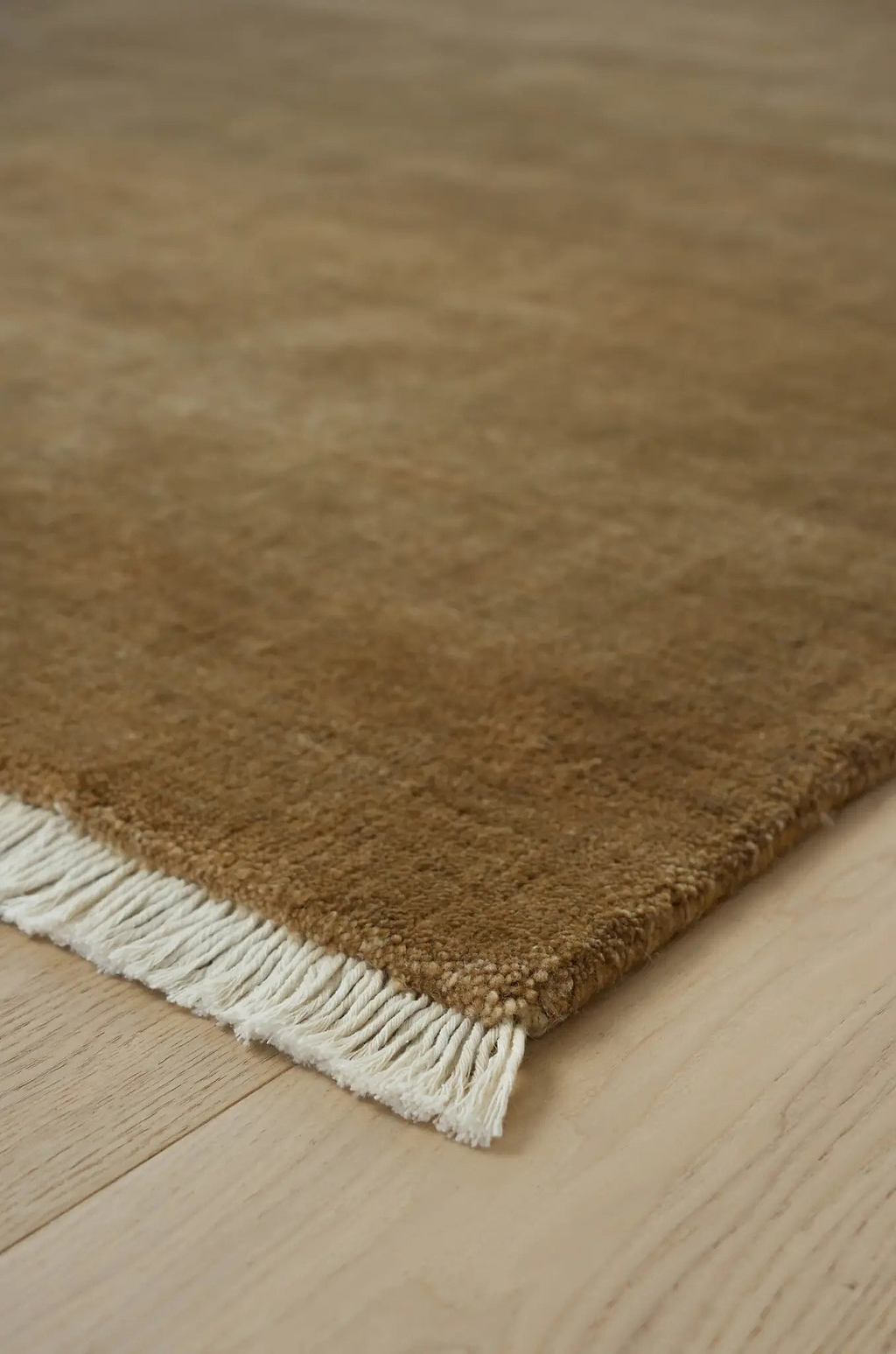 Sample of Bhakti Abrash Wool Blend Rug in Brown Butter