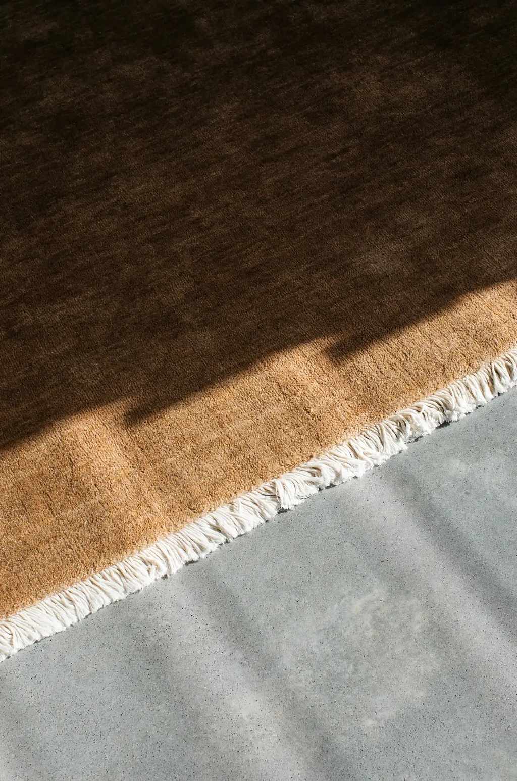 Sample of Bhakti Abrash Wool Blend Rug in Brown Butter