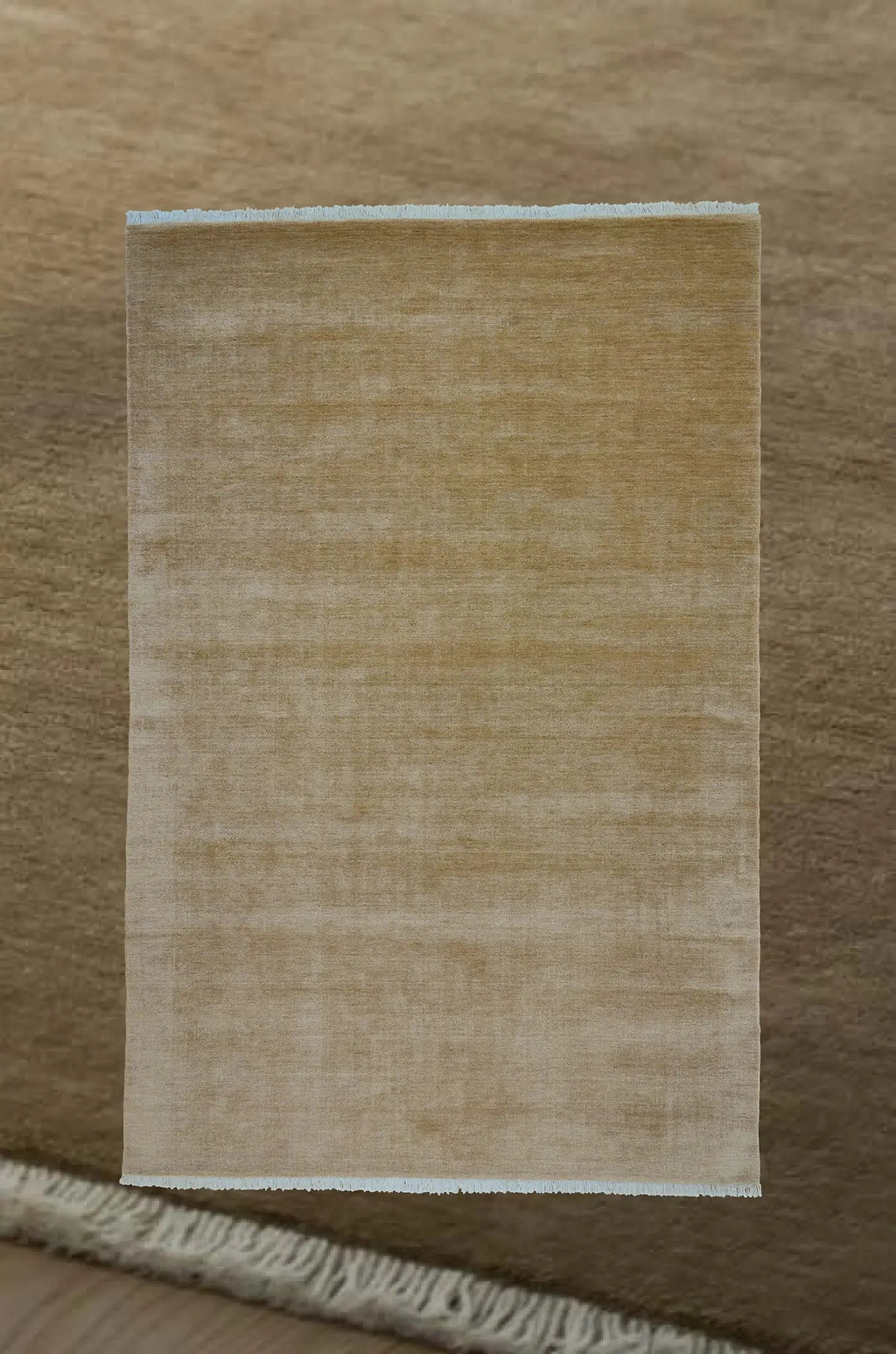 Sample of Bhakti Abrash Wool Blend Rug in Honey