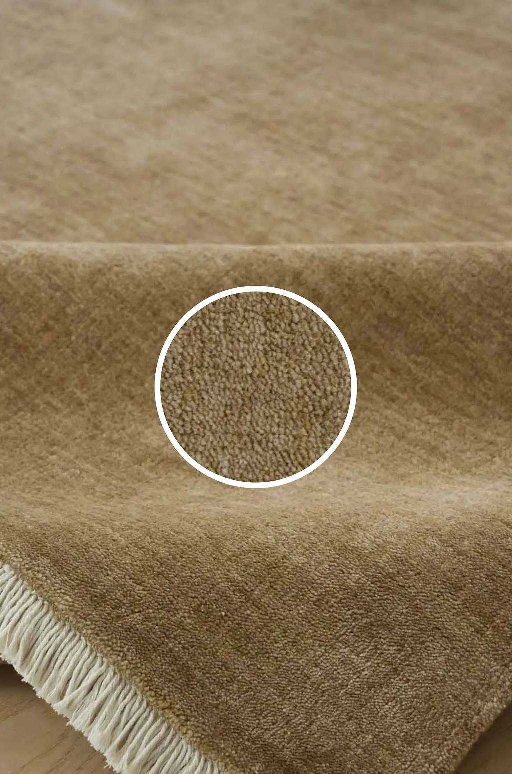 Sample of Bhakti Abrash Wool Blend Rug in Honey