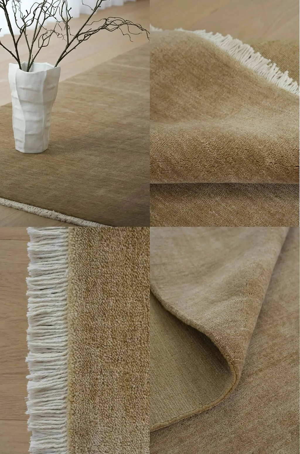 Sample of Bhakti Abrash Wool Blend Rug in Honey