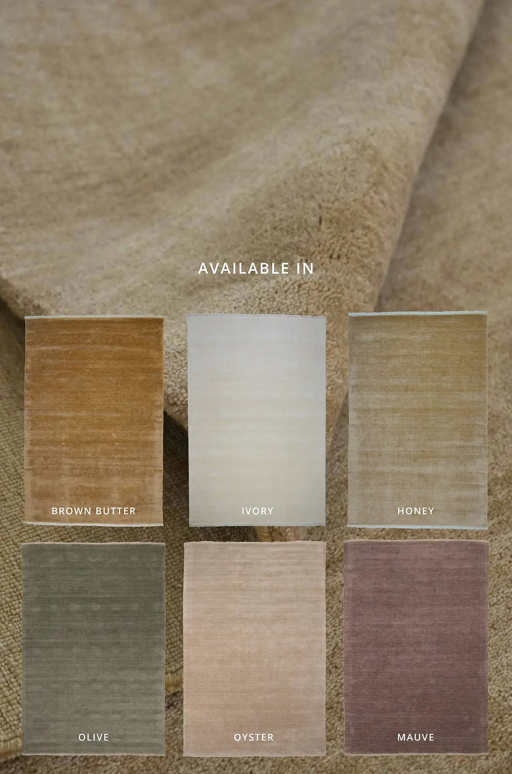 Sample of Bhakti Abrash Wool Blend Rug in Honey
