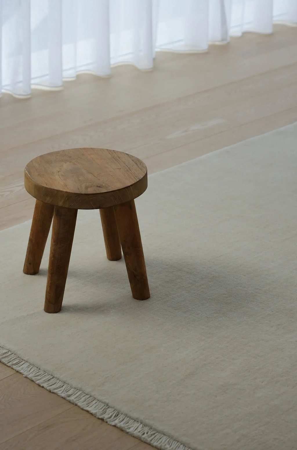 Bhakti Abrash Wool Blend Rug in Ivory