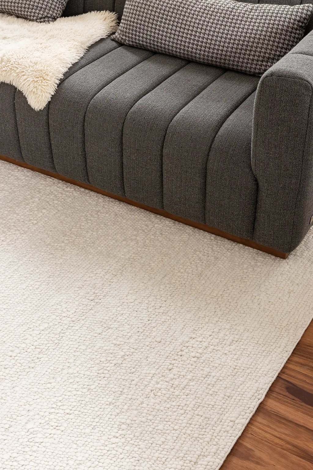 Sample of Eltham Popcorn Wool Rug in Ivory