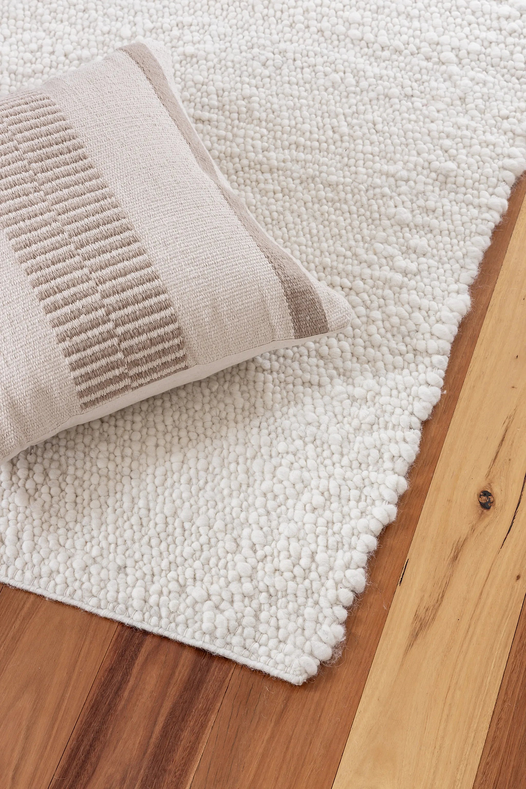 Sample of Eltham Popcorn Wool Rug in Ivory