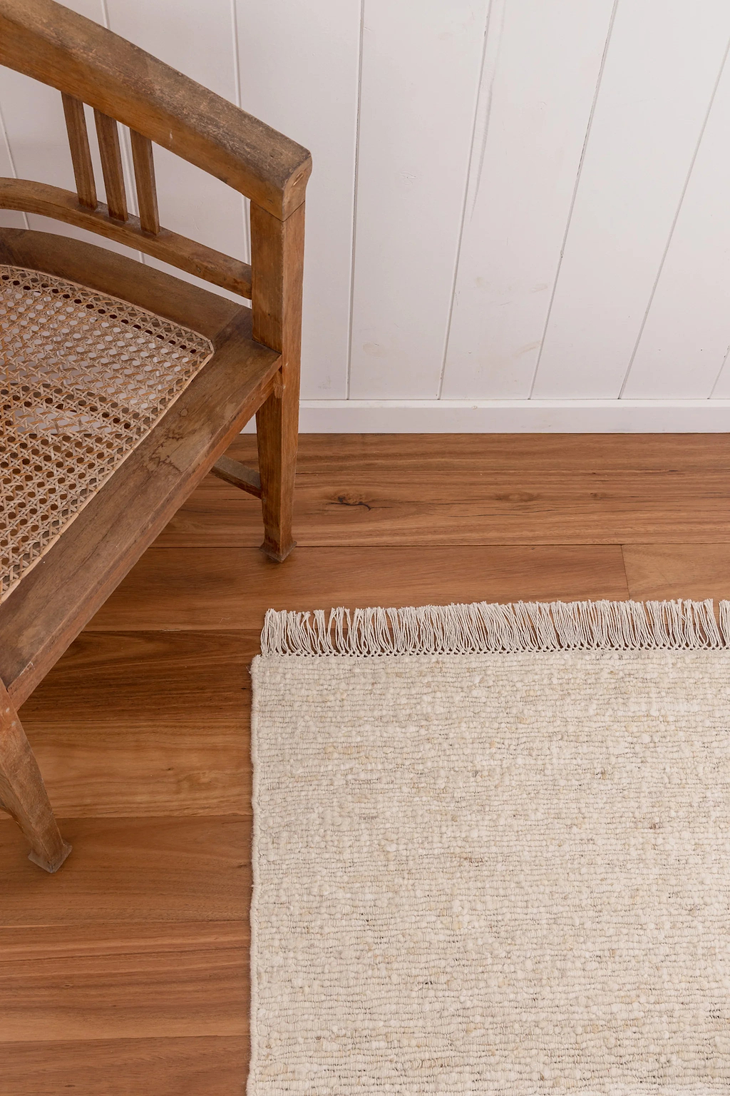 Sample of Kiva Hand Woven Wool Rug in Ivory