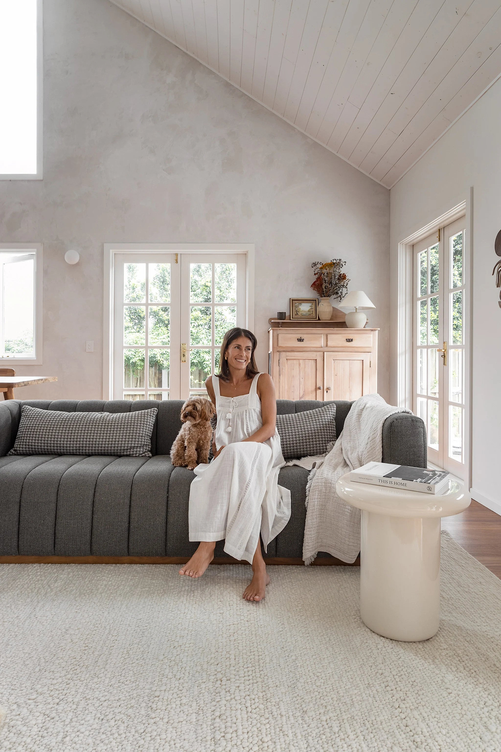 Sample of Eltham Popcorn Wool Rug in Ivory
