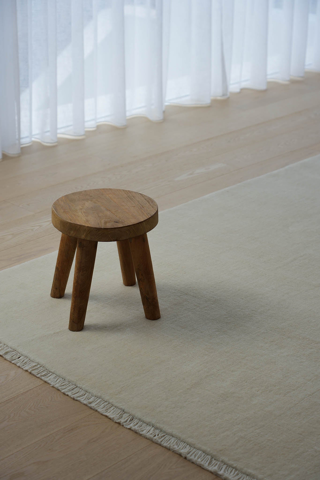 Bhakti Abrash Wool Blend Rug in Ivory
