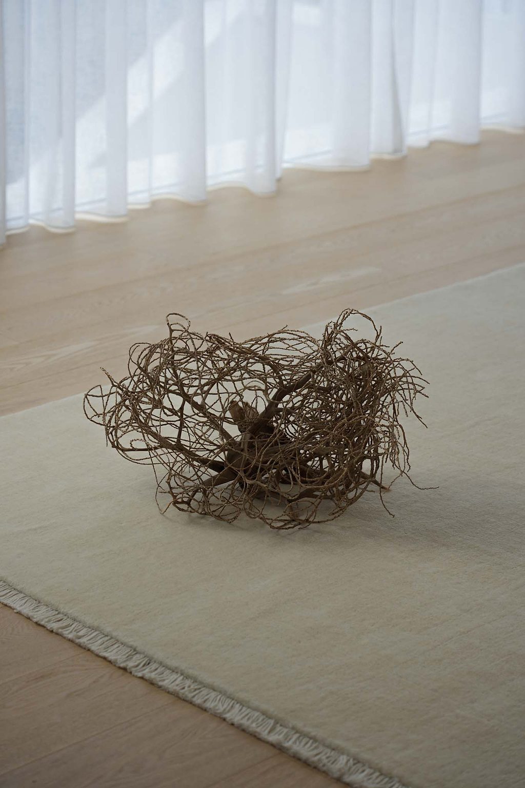 Bhakti Abrash Wool Blend Rug in Ivory