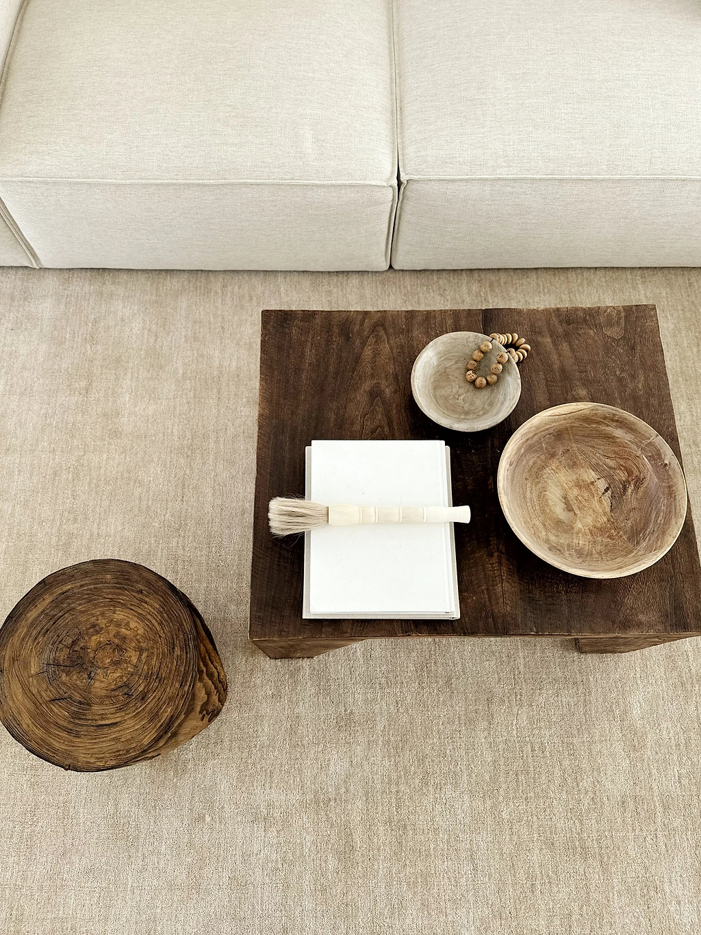 Sample of Bhakti Abrash Wool Blend Rug in Oyster