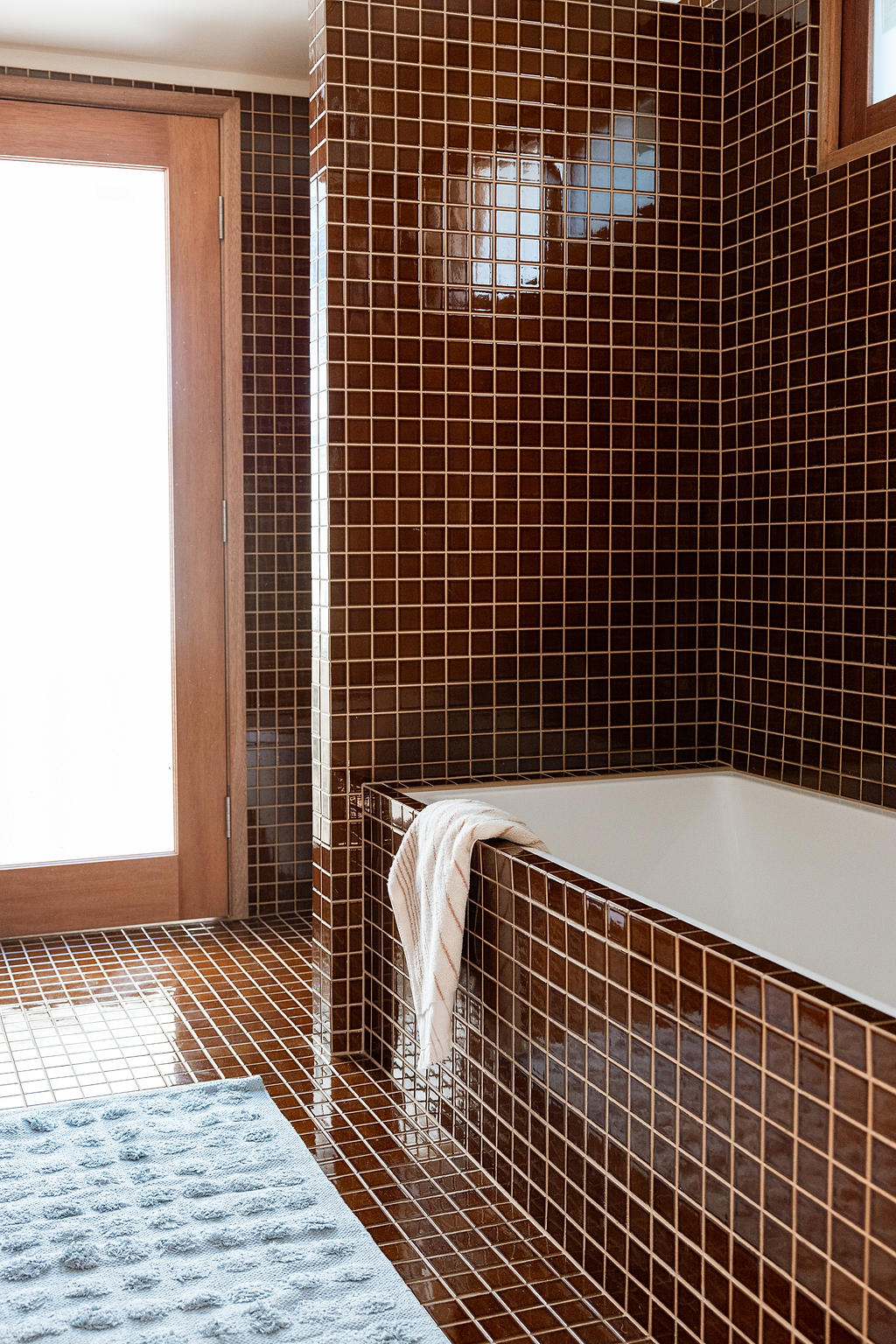 Merry Handwoven Cotton Bathmat in Powder Blue