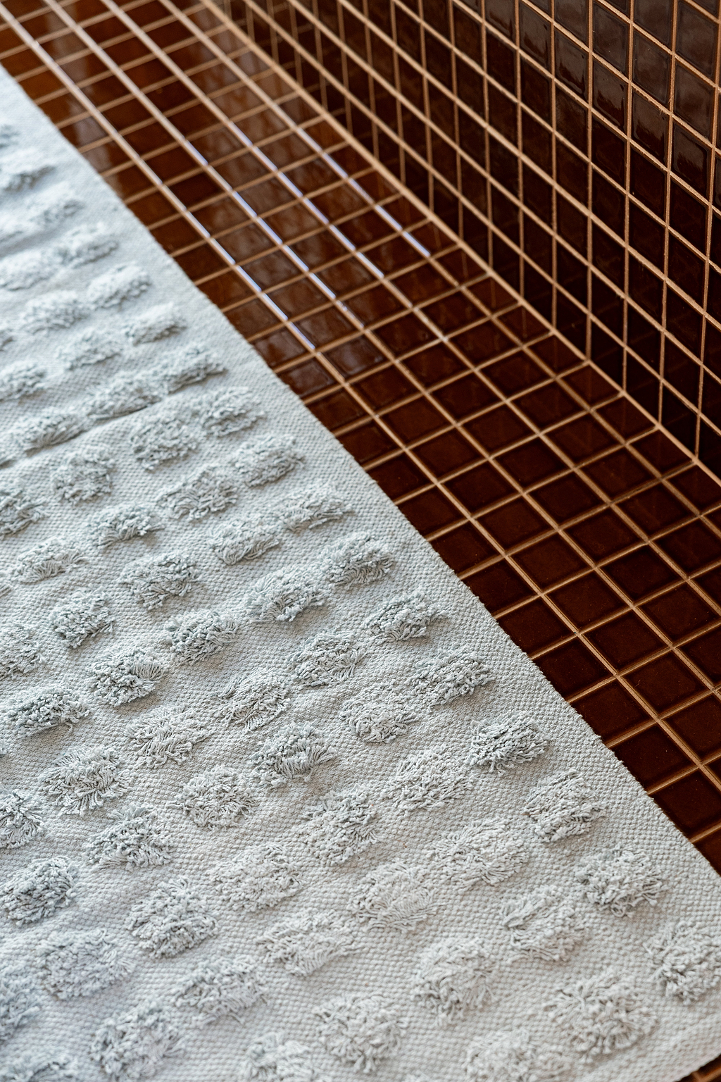 Merry Handwoven Cotton Bathmat in Powder Blue
