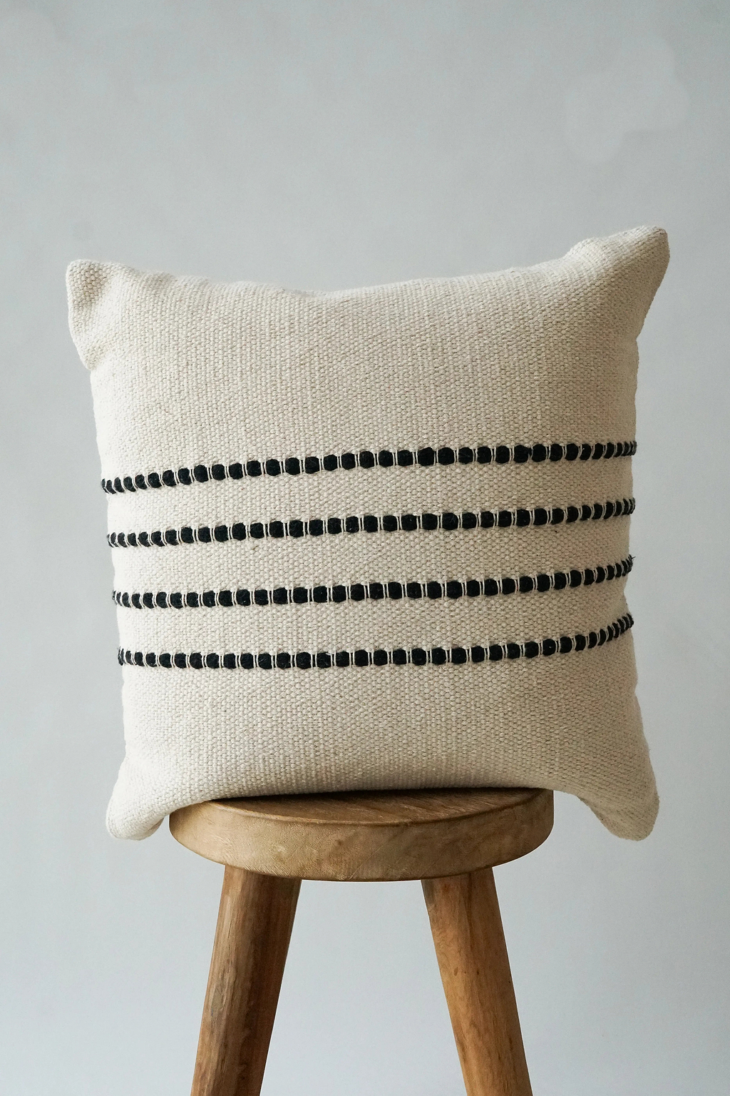 Camille Textured Cushion in Black and White
