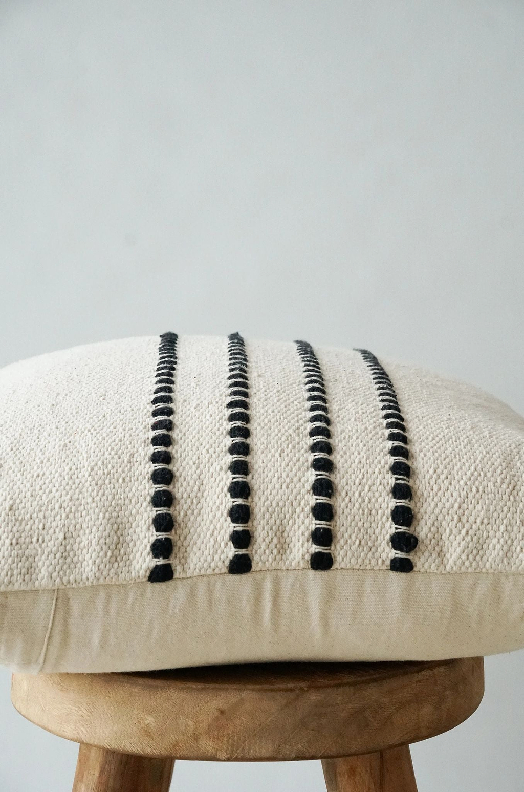 Camille Textured Cushion in Black and White