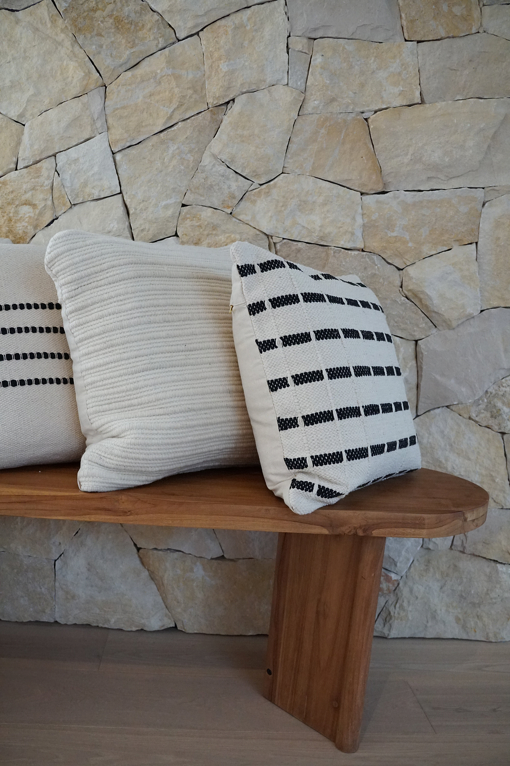 Eloise Striped Cushion Black and White