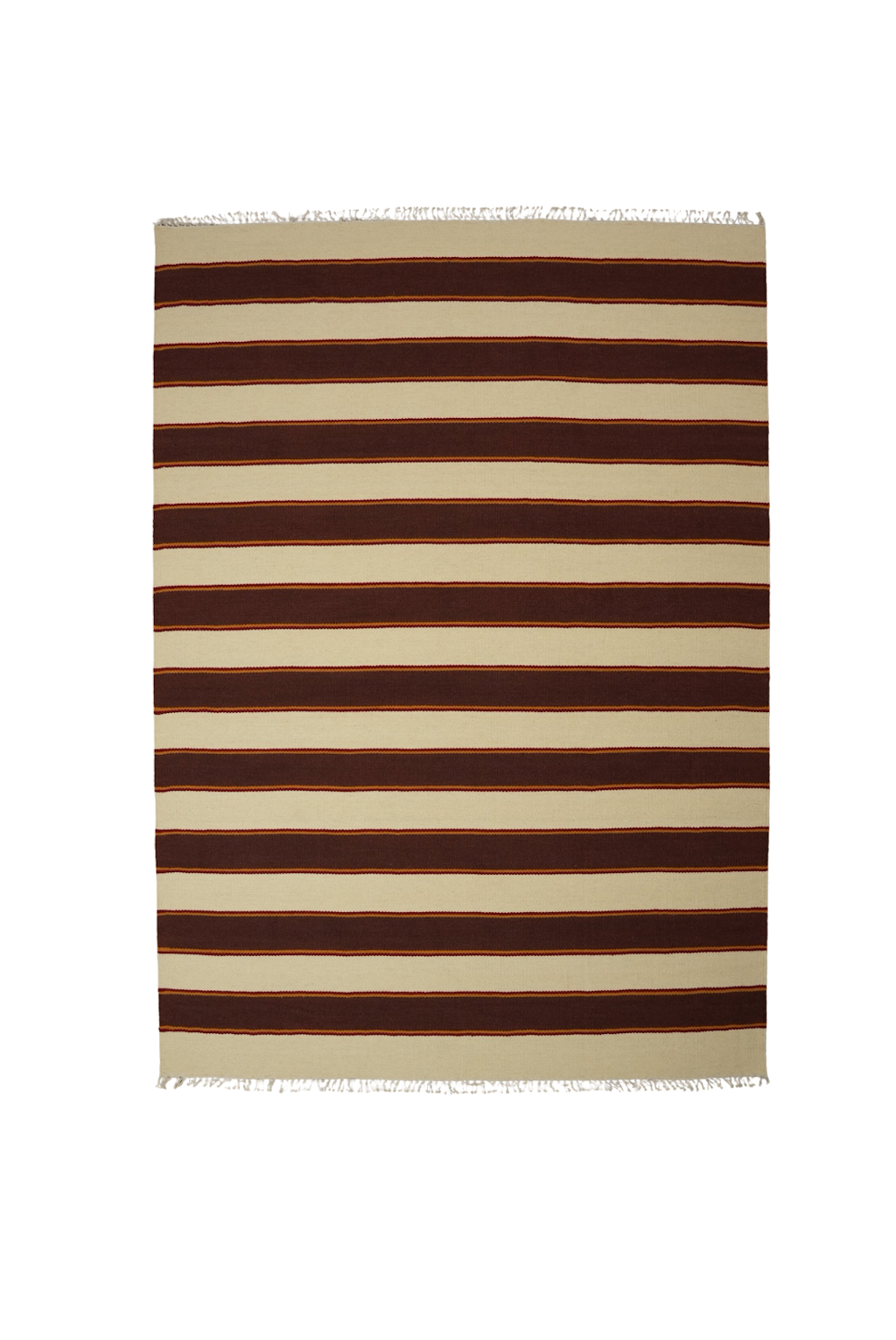 Solstice Striped Reversible Rug in Chocolate and Cream