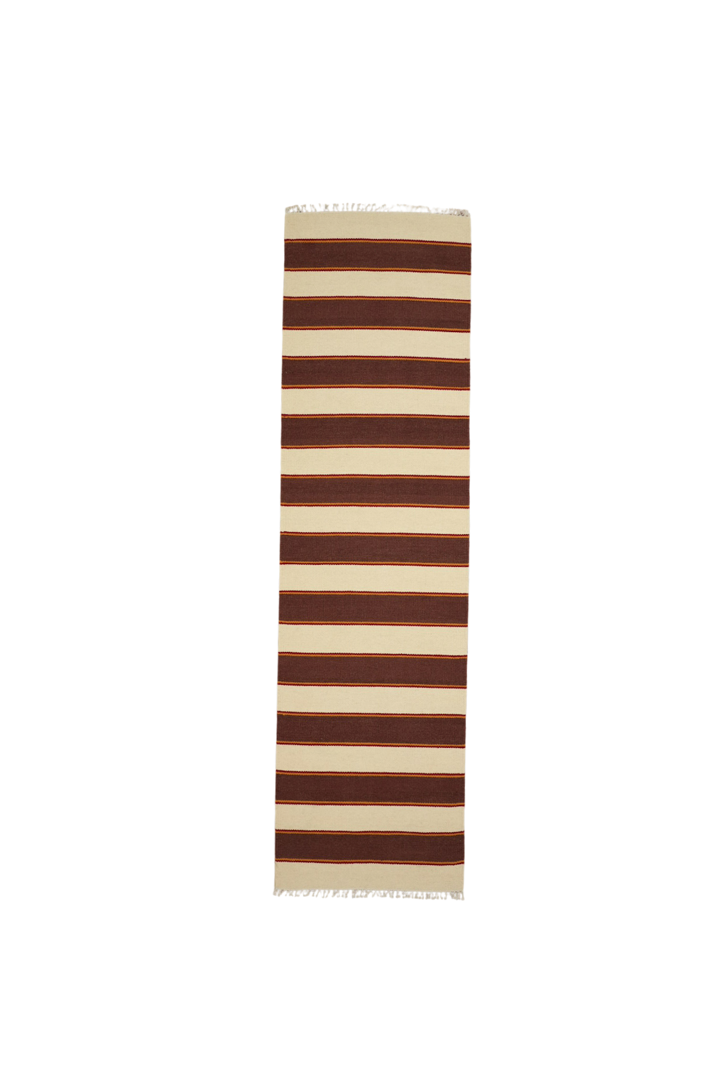 Solstice Striped Reversible Runner Rug in Chocolate & Cream