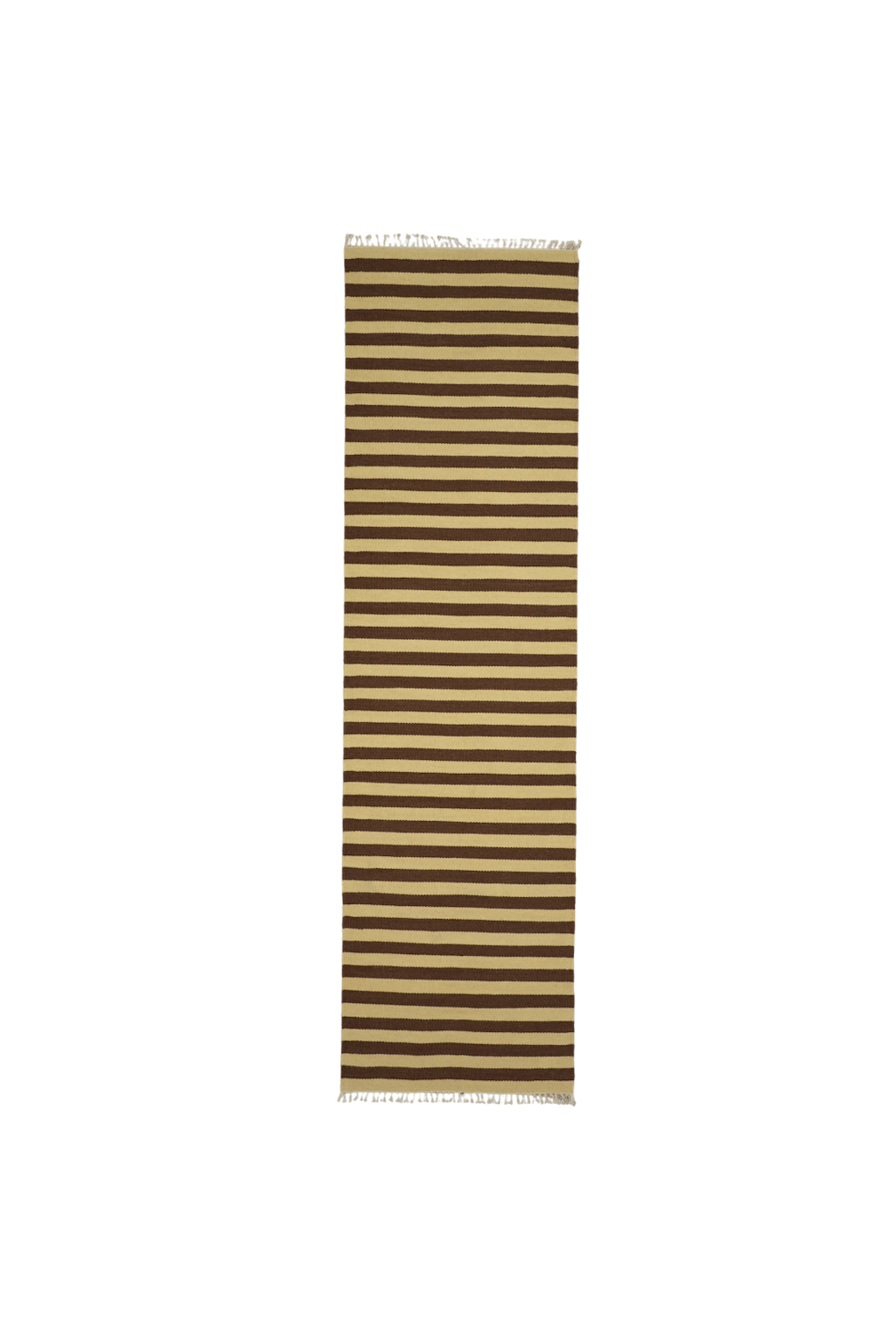 Solstice Striped Reversible Wool Runner Rug in Choc Banana