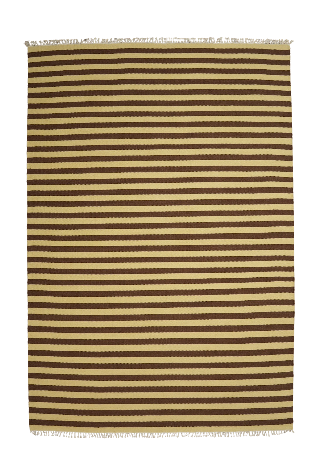 Solstice Striped Reversible Wool Rug in Choc Banana