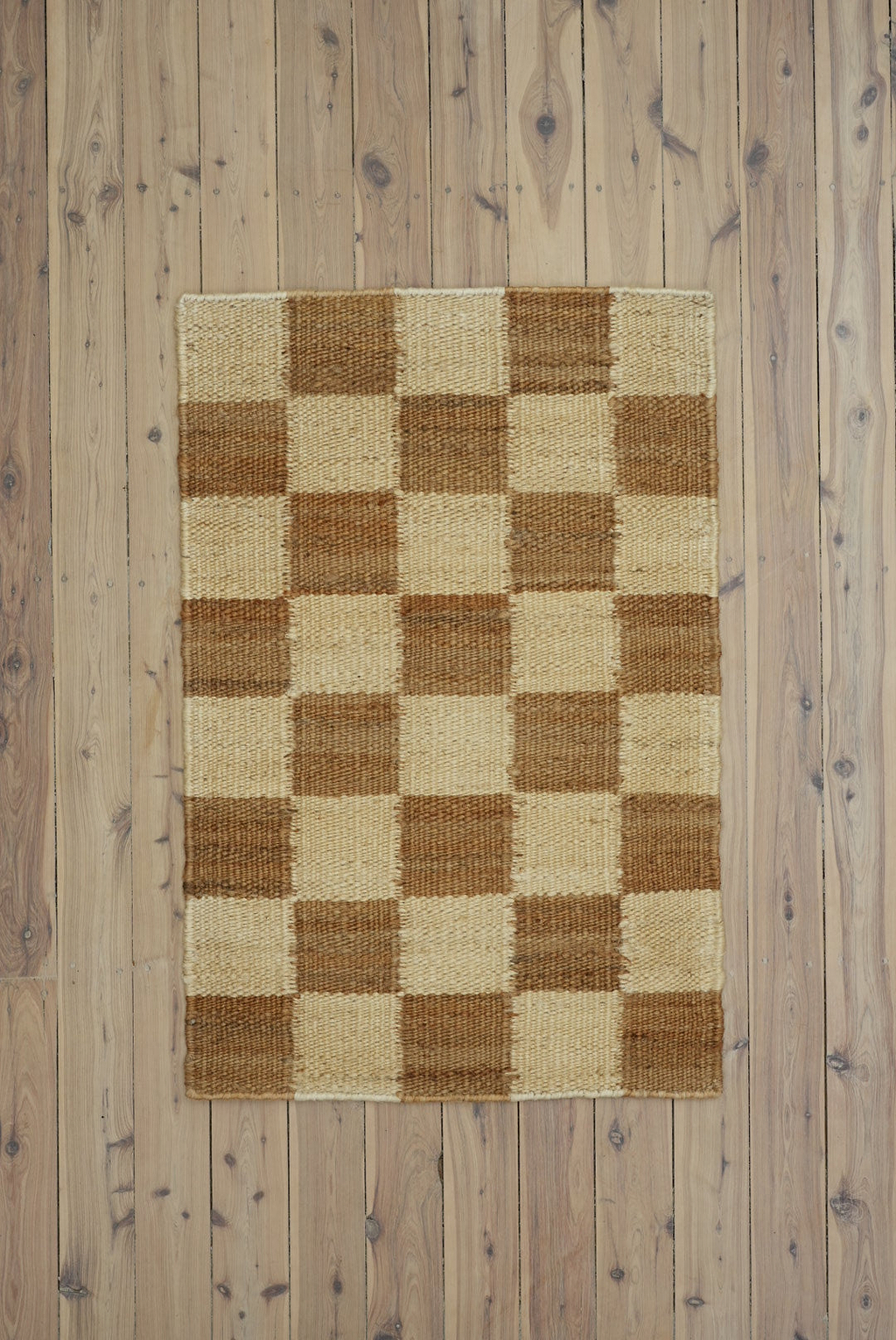Fitzroy Checker Doormat in Cream