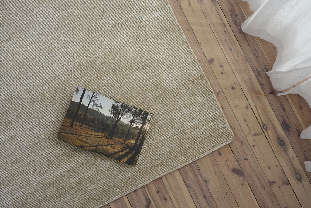 Yarra Linea Rug in Olive and Cream