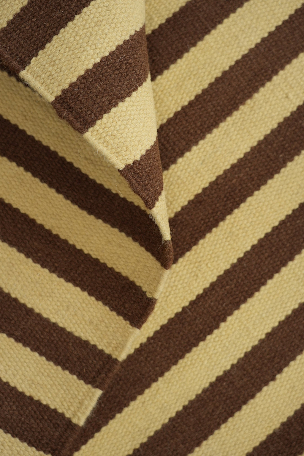 Solstice Striped Reversible Wool Runner Rug in Choc Banana