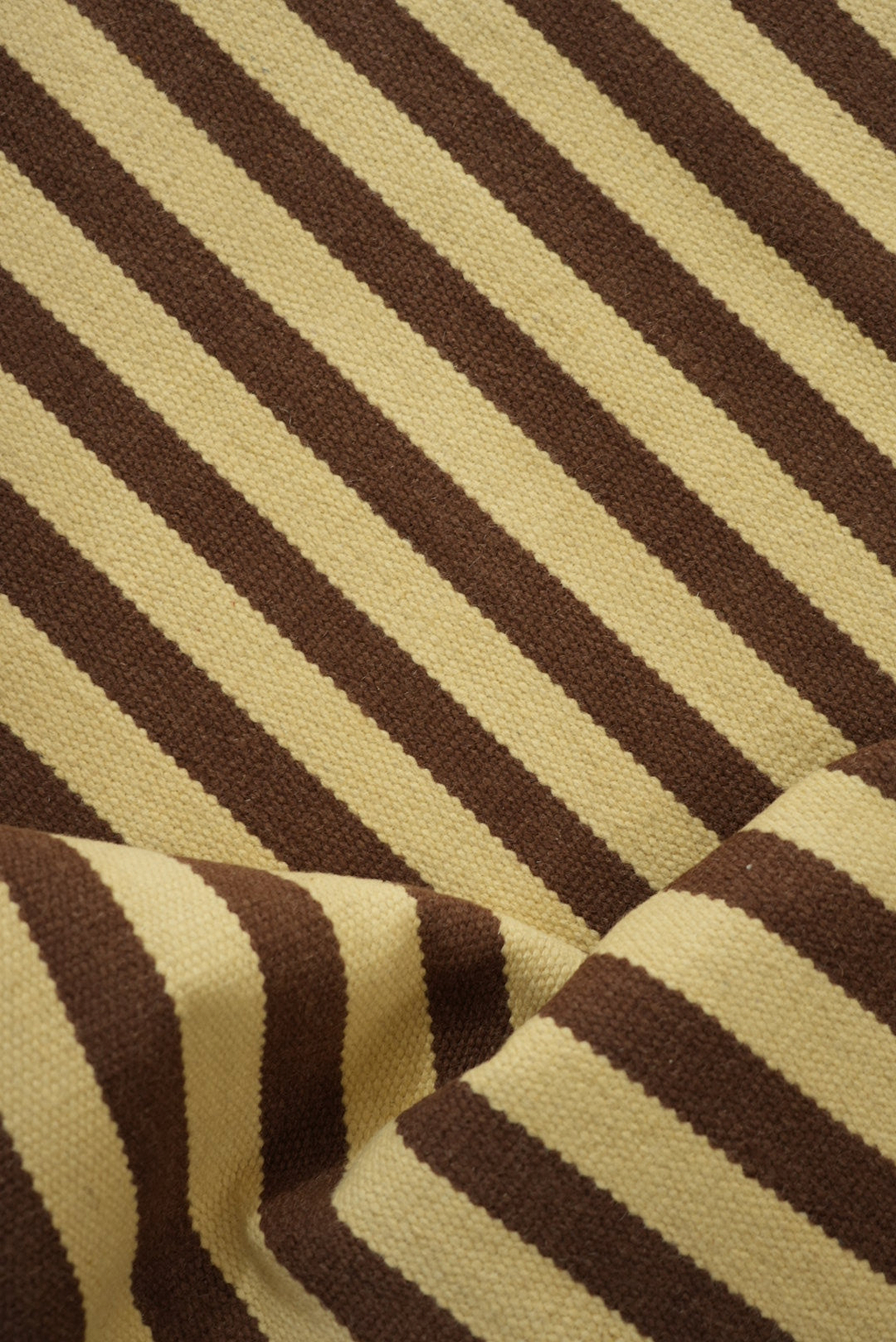 Solstice Striped Reversible Wool Runner Rug in Choc Banana