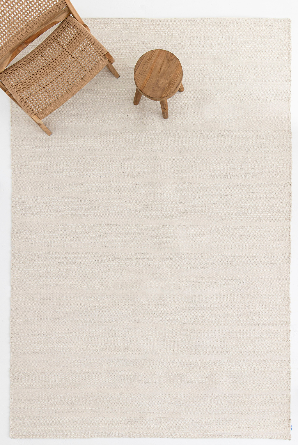Elk Undyed Wool Rug in Natural White
