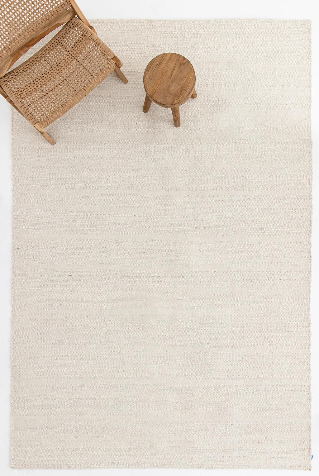 Elk Undyed Wool Rug in Natural White
