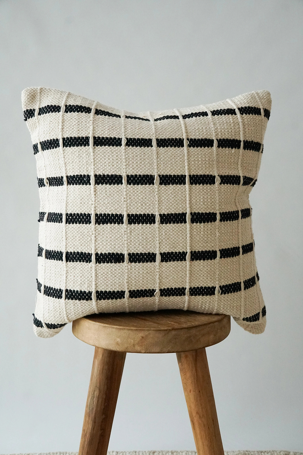 Eloise Striped Cushion Black and White