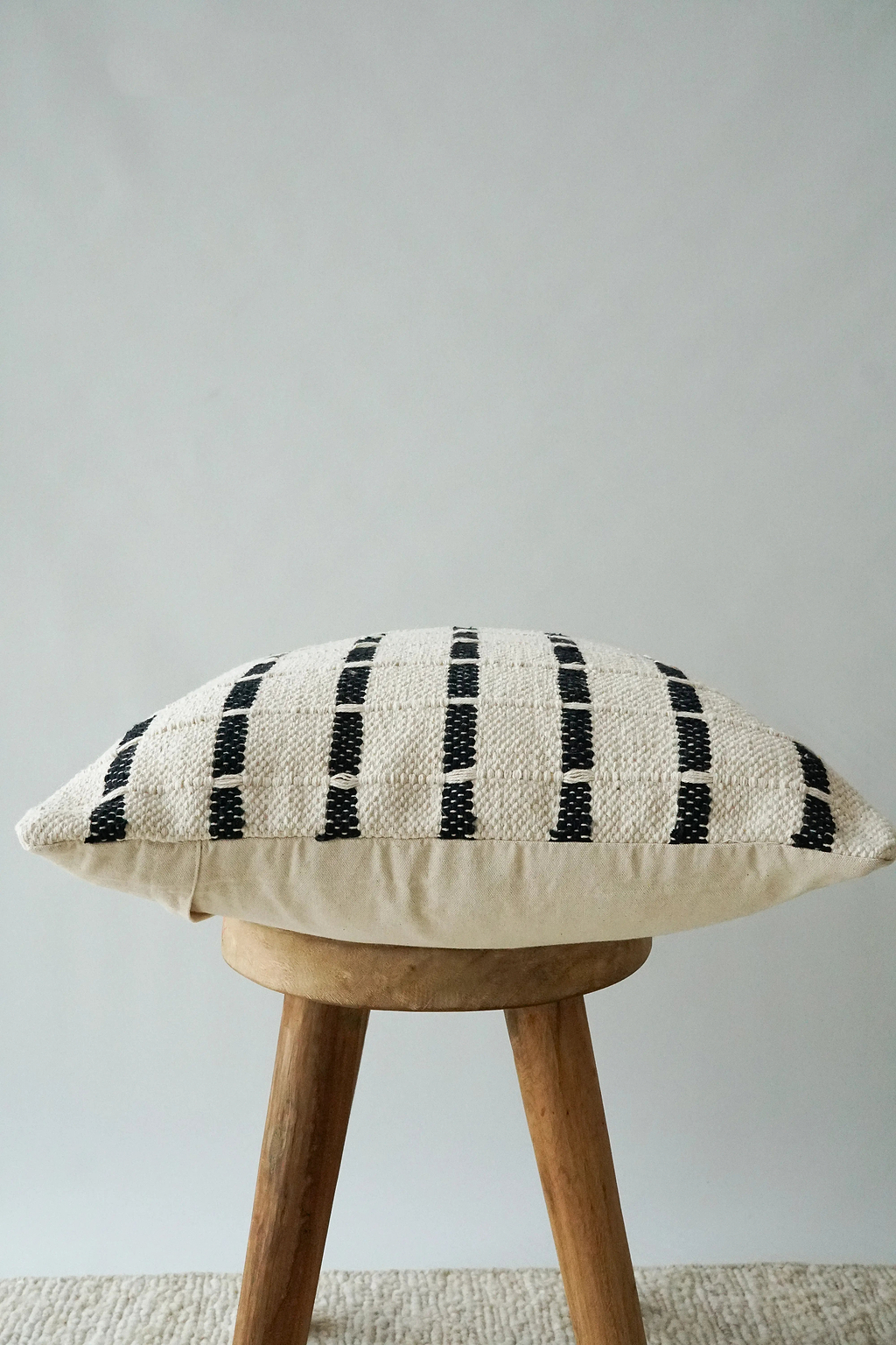 Eloise Striped Cushion Black and White