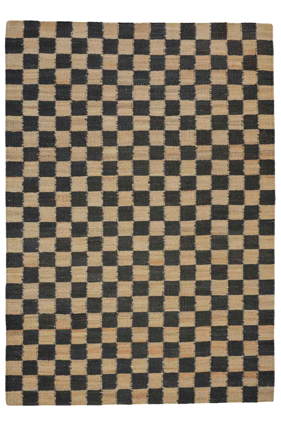 Fitzroy Checker Rug in Black