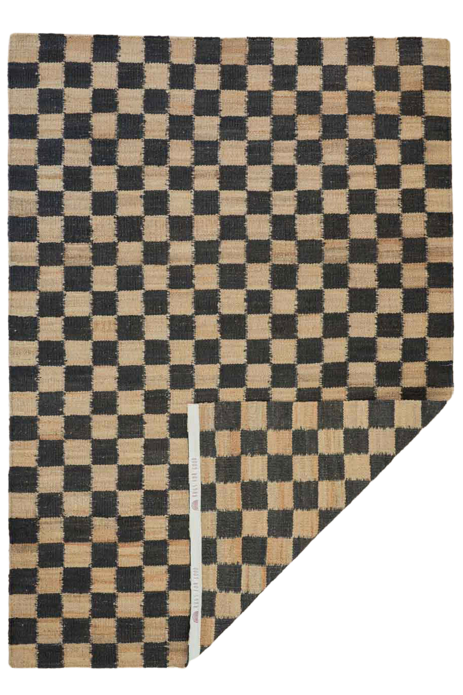 Fitzroy Checker Rug in Black