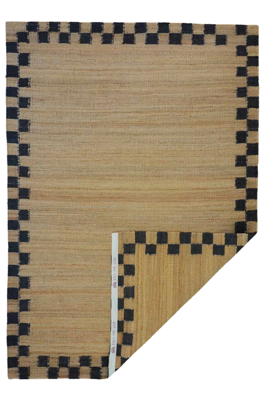 Fitzroy Checker Border Rug in Black