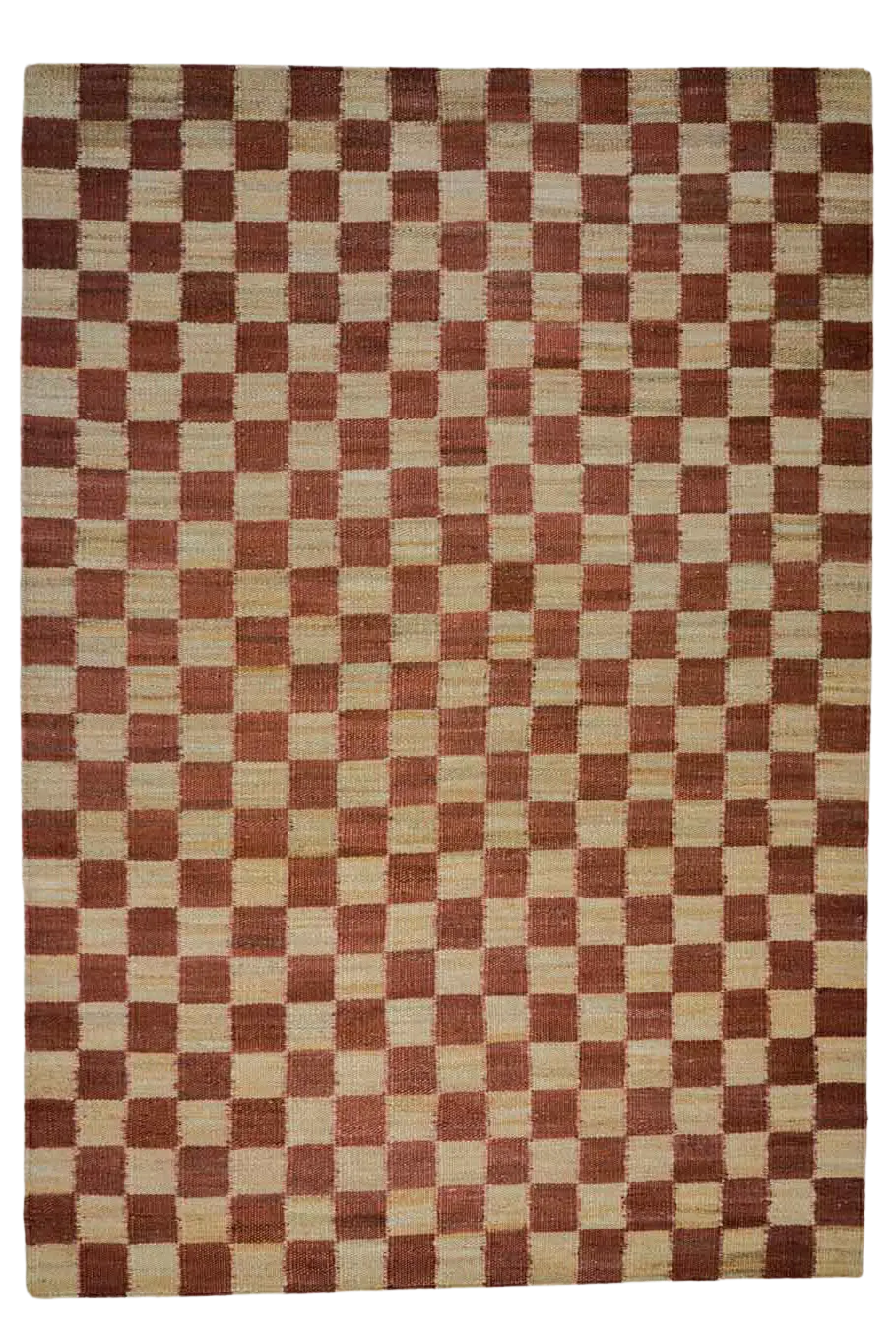 Fitzroy Checker Rug in Terracotta