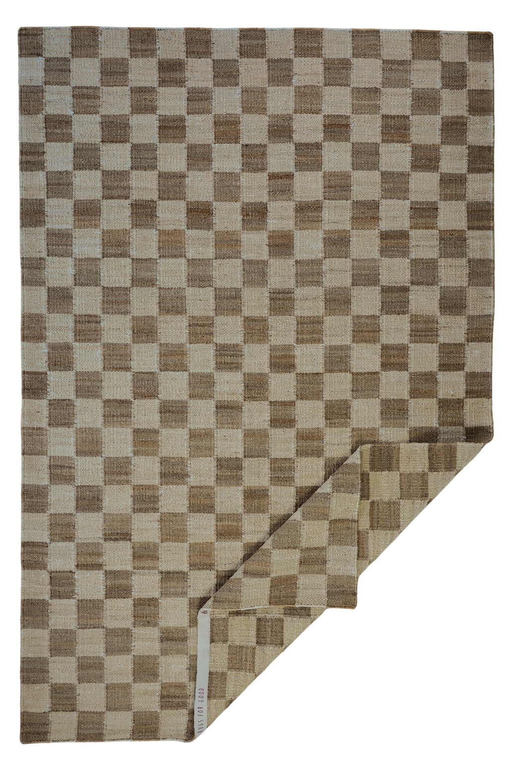 Fitzroy Checker Rug in Cream