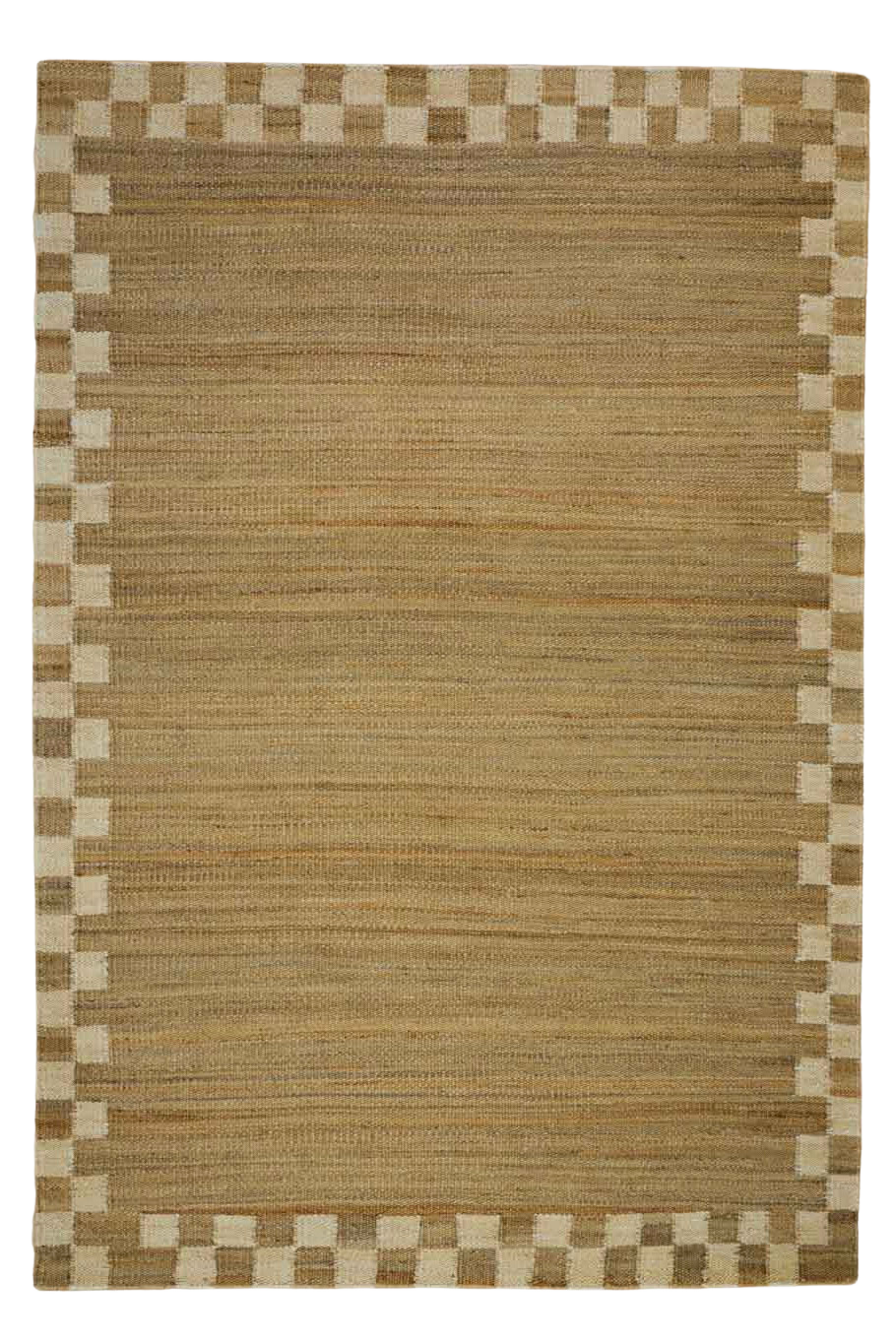 Fitzroy Checker Border Rug in Cream