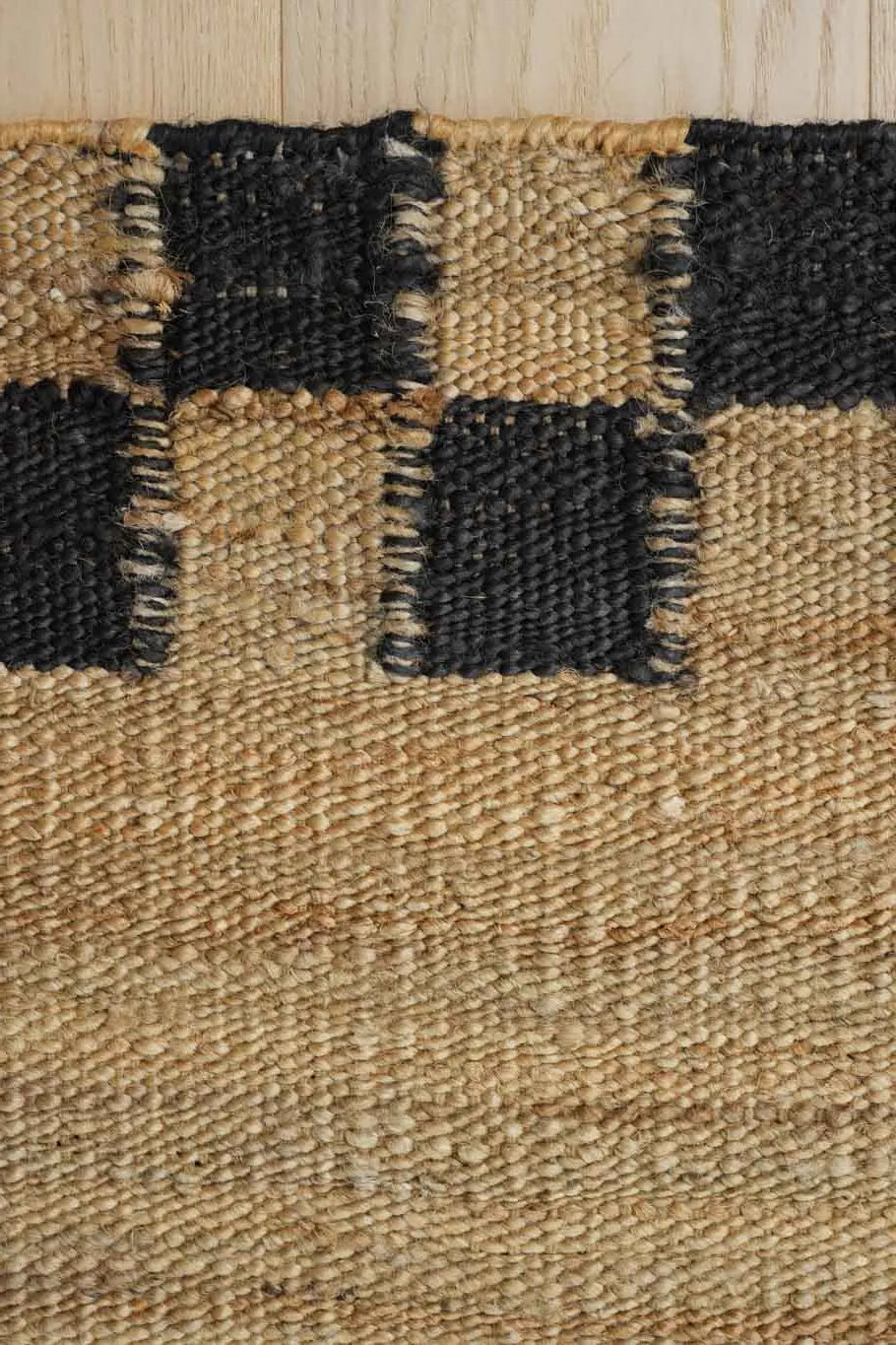 Fitzroy Checker Border Rug in Black