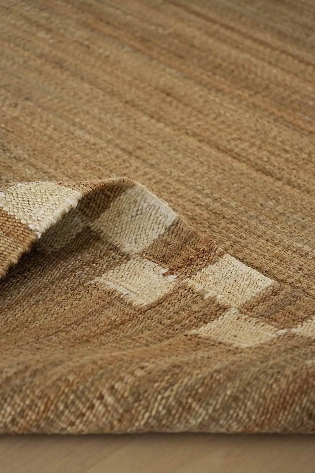 Fitzroy Checker Border Rug in Cream