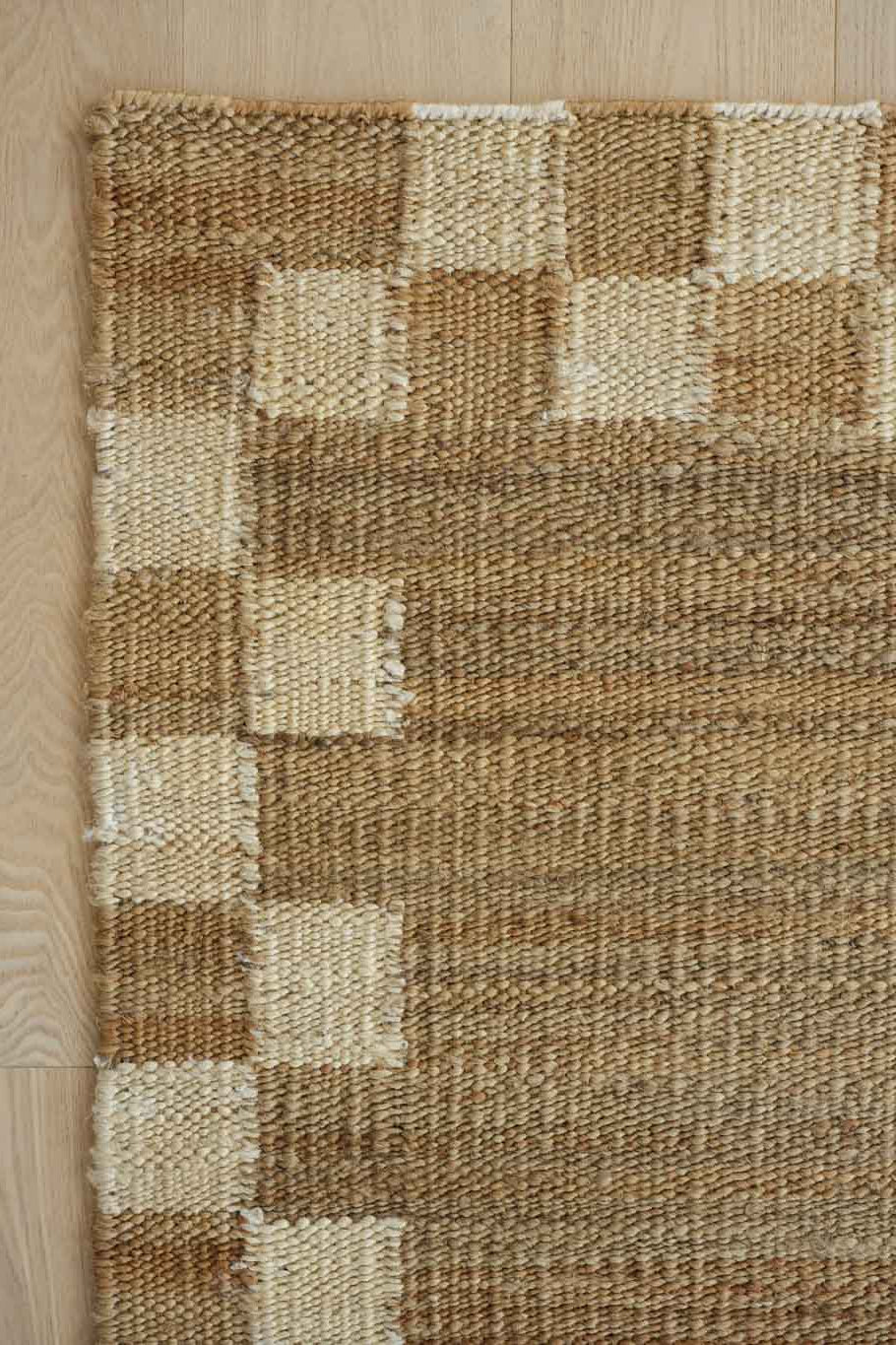 Sample of Fitzroy Checker Border Rug in Cream