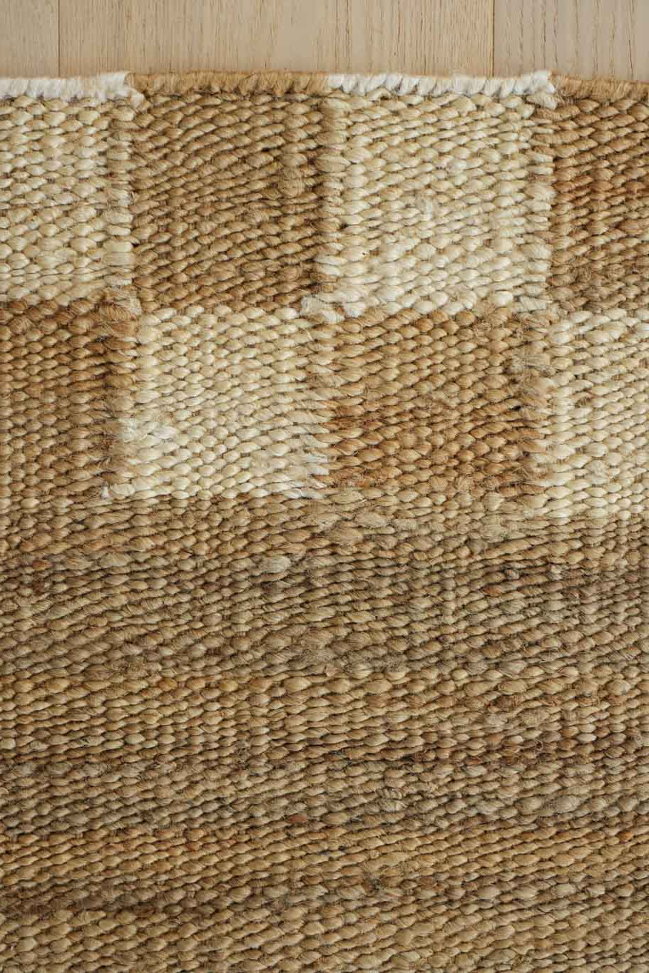 Sample of Fitzroy Checker Border Rug in Cream