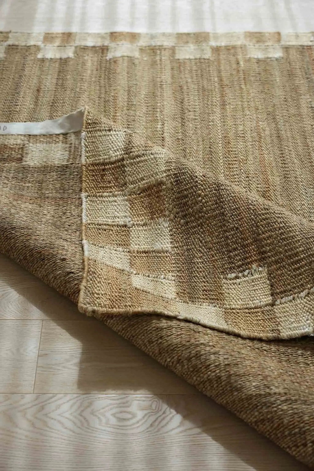 Fitzroy Checker Border Rug in Cream