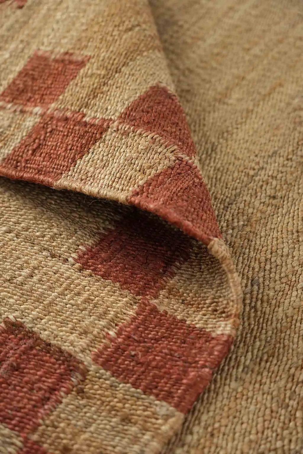 Fitzroy Checker Border Rug in Terracotta