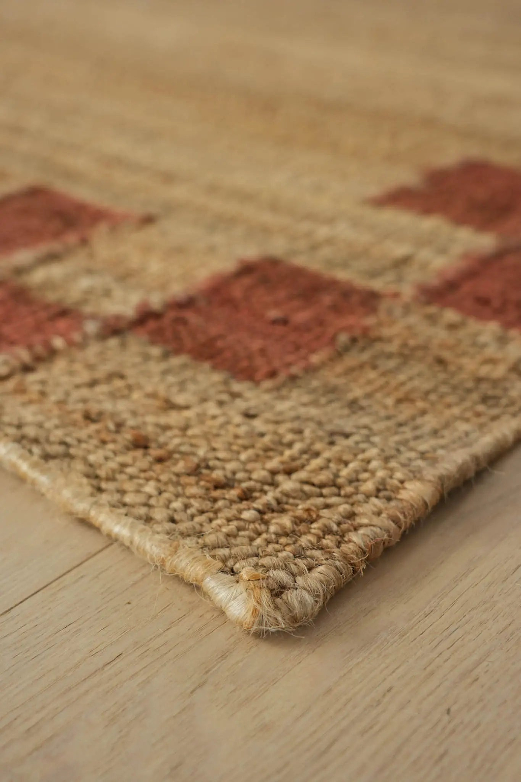 Fitzroy Checker Border Rug in Terracotta