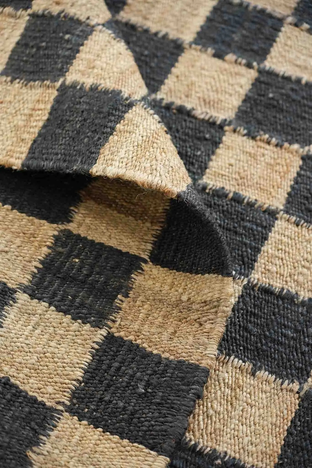 Sample of Fitzroy Checker Rug in Black